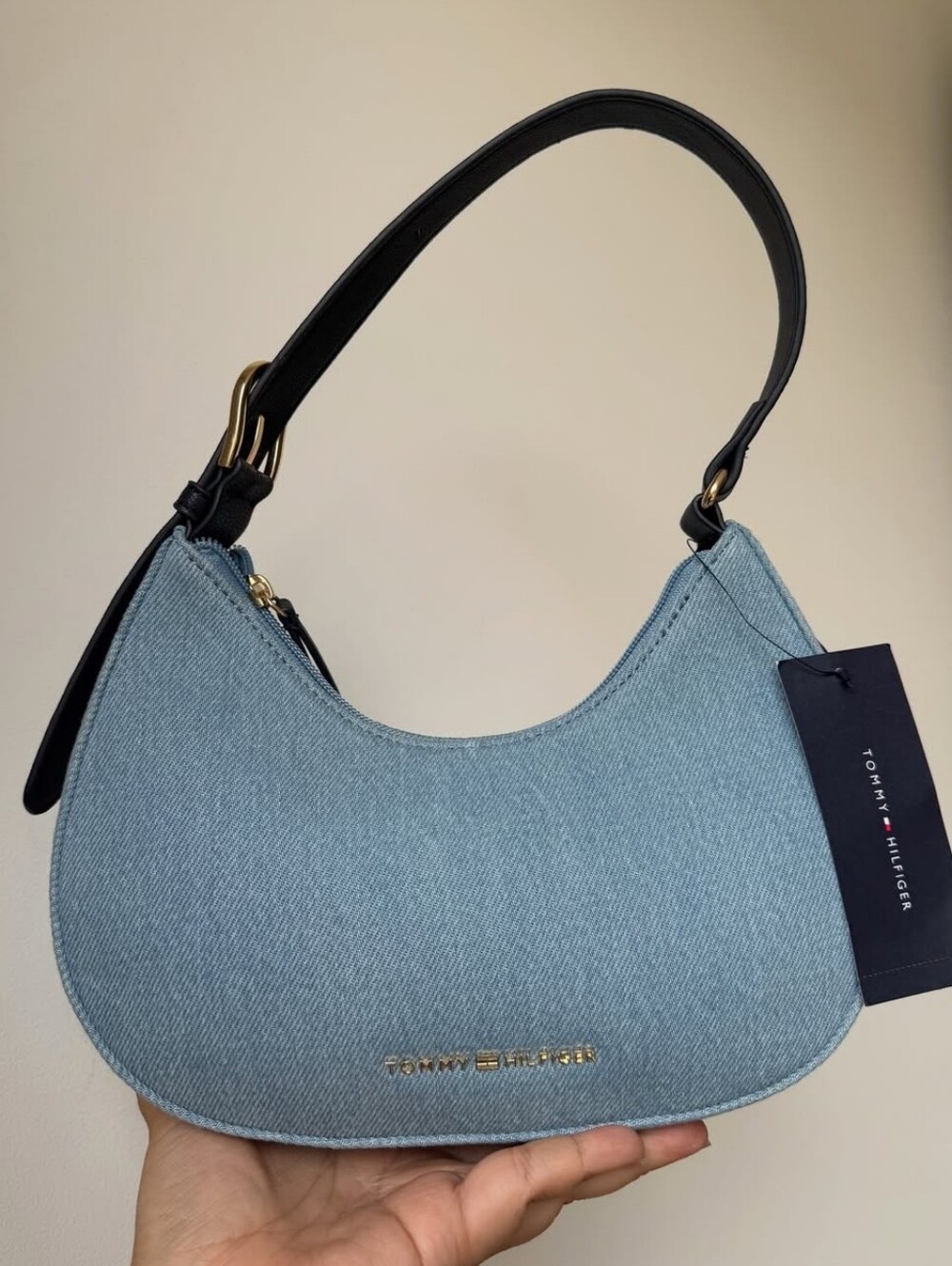 Tommy Hilfiger Light Blue Denim Shoulder Bag